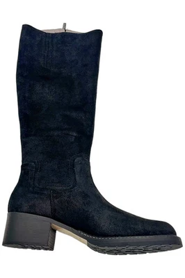 Bota Donald Pliner Feminina Philipa Camurça Reversa Eixo Alto Preta - Imagem 1 de 2