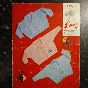 Vintage Knitting Patterns - Emu #899 - Babies' First Year Cardigans - Picture 1 of 4