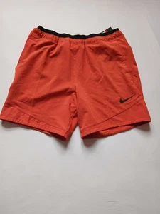 Nike Dri-Fit Athletic Short Men L Orange Swoosh Logo Activewear CU4991-861 N74 - Picture 1 of 5