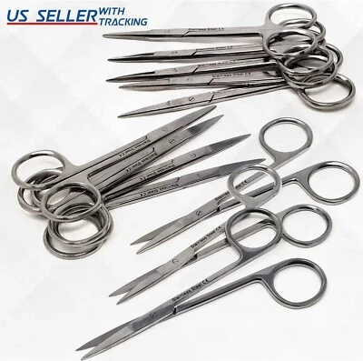 12 Pcs IRIS Scissors 4.5" Straight Surgical Dental Instruments New - Image 1 of 3