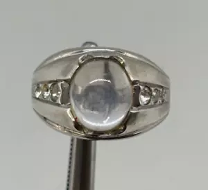 ANILLO de colección C&C Clark & Coombs PLATA ESTERLINA PIEDRA LUNAR Y CIRCONITA CÚBICA para hombre talla 11 - Imagen 1 de 9