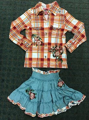 $162 FLOWERS BY ZOE RHINESTONE/ EMBROIDERED SKIRT SET SZ 2T - Image 1 of 4