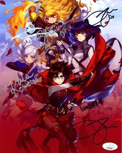 Elenco de fotos RWBY 8x10 x4 firmado Jones, Dunkelman, Eberle, Zech certificado por JSA automático - Imagen 1 de 2