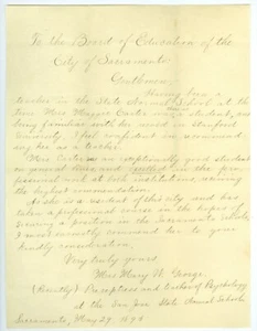 29. Mai 1890, Lehrerempfehlung Sacramento Bildungsausschuss, Lehrer eingestellt - Bild 1 von 5