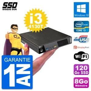 Ultra Mini PC Lenovo M73 Tiny USFF i3-4130T RAM 8Go SSD 120Go Windows 10 Wifi - Photo 1/6
