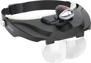 Pro Series Magnivisor Deluxe Lente di ingrandimento illuminata a LED indossata dalla testa con 4 diverse le - Foto 1 di 10