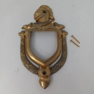 Knight Brass Door Knocker Dated 1965  Vintage Free Shipping - Picture 1 of 3