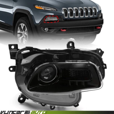 For 2014-2018 Jeep Cherokee HID/Xenon Projector Headlight Headlamp Passenger RH Foto 1 de 4