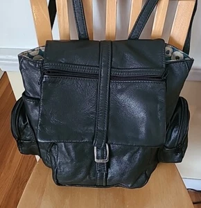 Leder Rucksack Unikat Vermont USA schwarz Unikat Handarbeit - Bild 1 von 13