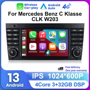 7" Android 13 CarPlay Autoradio 32G GPS Navi Für Mercedes C/CLK Klasse W203 W209 - Bild 1 von 11