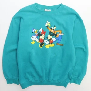 Vintage Mickey Mouse Disney Crewneck Sweatshirt Youth Size XL Teal - Picture 1 of 8