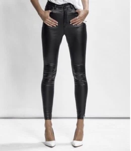 One Teaspoon Waxed Black Pant Skinny Ankle Stretch Jean Scallywags SIZE 25 $148 - Picture 1 of 12