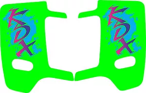 KDX 200 Radiator Shroud Graphics Kdx200 1989-1994 Shroud graphic MX Green 1 - Foto 1 di 1