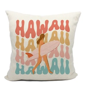 18x18 Inch Hawaii Beach Decorative Throw Pillow Cover Cushion Cover for Couch - Picture 1 of 4