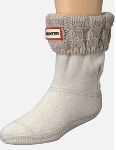 NWT Hunter Kids Girl's Original Half-Cardigan 6 Stitch Cable Boot Socks Sz XL - Picture 1 of 3