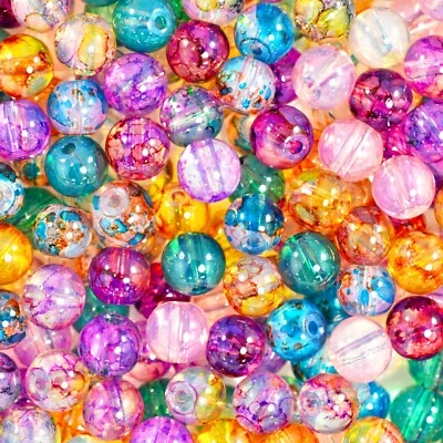 High Quality Glass Beads DRAWBENCH DRIZZLE MARBLE PATTERN Round 130x6mm 100x8mm - Image 1 of 4