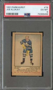1951-52 PARKHURST #74 JOE KLUKAY PSA 6 (RC) FOGLIE D'ACERO *CC0067 - Foto 1 di 2