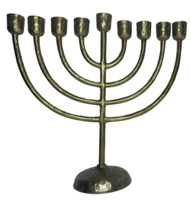 New! Target Threshold Cast Aluminum Classic Menorah Candle Holder, 12" gold tone - Picture 1 of 7
