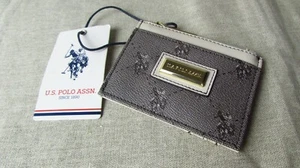 U.S Polo Assn Card Wallet In Brown/ Cream Hampton Design - Picture 1 of 6