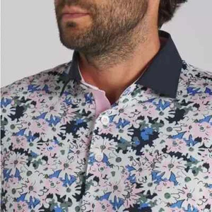 NWT $90 Puma Arnold Palmer Floral Golf Polo  White Glow/Deep Navy #623954 Size L - Picture 1 of 6