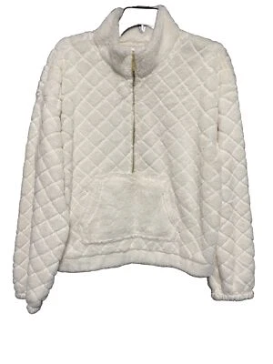 Women Jacket Size XL 15-17 Juniors 1/2 Zip Fleece Cream With DEFECTS - Image 1 of 4