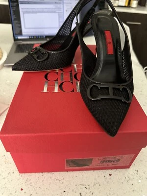 Carolina Herrera Insignia 80mm Mesh Slingback Pumps - Image 1 of 4