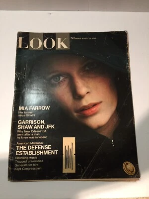 LOOK MAGAZINE AUG 26 1969 Vol 33 Iss#17 Mia Farrow Sinatra Garrison Shaw JFK VTG Foto 1 de 4