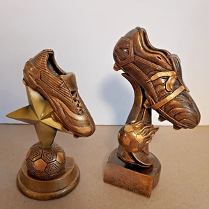 Fußball Trophäe Auszeichnung Statut Feuerball & Stern kein Namensschild 7 1/2 & 6 1/2 Menge 2 - Bild 1 von 3