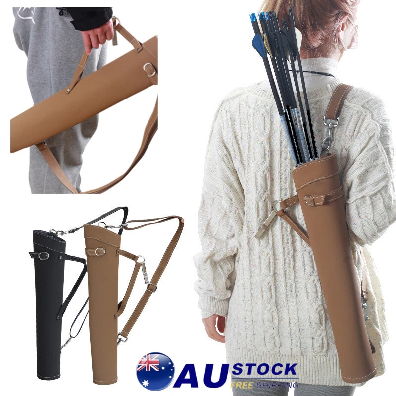 Bow And Arrow Bag Quiver Hip Back Leather Load 25 Arrows Shooting Arrow Holder - image 1 of 4
