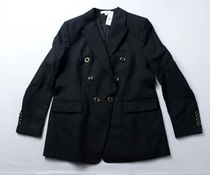 Banana Republic Women's Captain's Double-Breasted Blazer LC7 Black Size 12 NWT - Picture 1 of 5