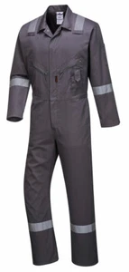 Portwest C814 Iona Cotton Heavy Duty Work Overalls with Reflective Safety Tape - Picture 1 of 6