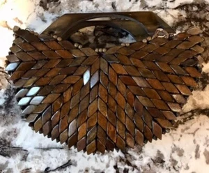 ShanPaulo Wooden Top handle Purse, Mustique - Dark Walnut - Picture 1 of 5