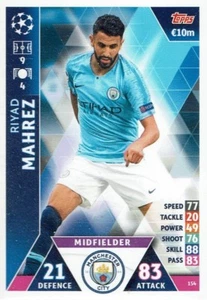 Topps Match Attax Champions League Karte Nr. 154 Riyad Mahrez Manchester City - Picture 1 of 1