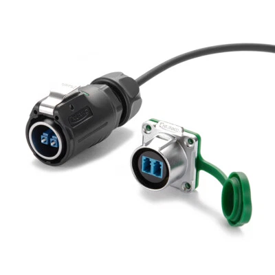 IP67 Plug Socket M24 Waterproof Zinc Alloy Data LC Optical Fiber Connector+Cable - Image 1 of 4