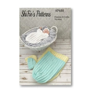 Knitting Pattern for Baby Cocoon- 3 Sizes KP688 - Picture 1 of 11