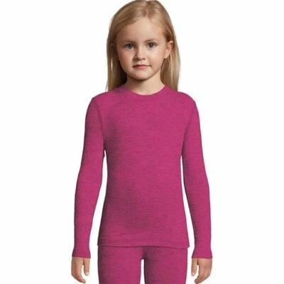 Hanes Girls' FreshIQ Space Dye Thermal Crewneck Top 125705 Rose Combo - Image 1 of 2