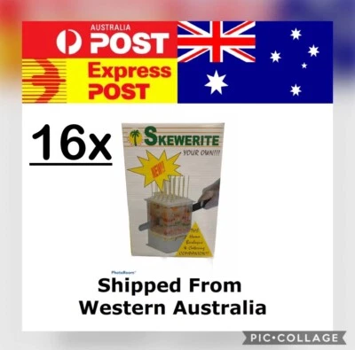 16x 25 Hole Kebab Maker Shish Grill BBQ Skewers Food Slicer Brochette Kit Tools - Image 1 of 4