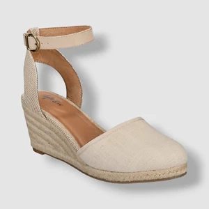 Style & Co Women's Beige Mailena Wedge Espadrille Sandal Shoes Size 8M - Picture 1 of 5