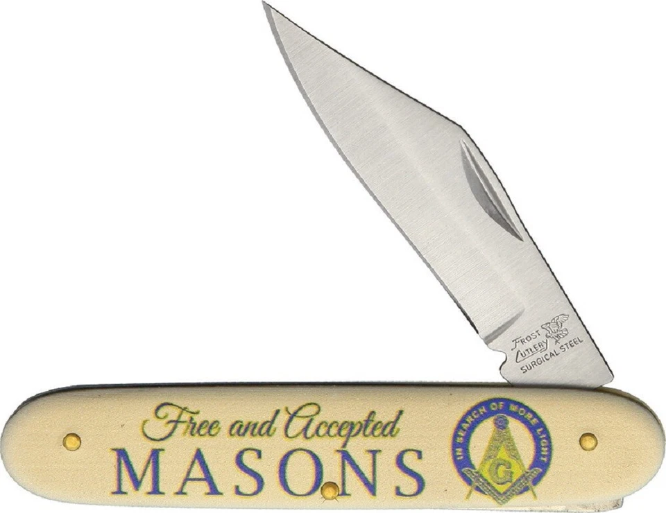 Free Mason Folding Pocket Pen Knife by Frost - Masonic Gift - Fast Shipping  NEW - Image 1 of 1