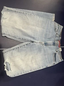 Levi’s 512 Distressed Classic Slim Stretch Damen Gr. 8M helle Waschung blau Jeans - Bild 1 von 12