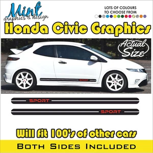 Calcomanías adhesivas de vinilo deportivas laterales Honda Civic tipo R gráficos SIN P&P 016 - Imagen 1 de 4