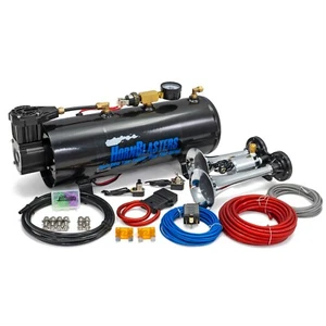 HornBlasters Spocker 3-Liter Train Horn Kit - 12V - Extremely Loud - Foto 1 di 7
