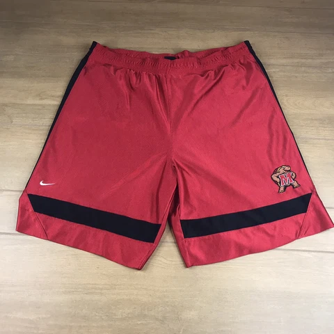 Nike Team Maryland Terrapins Terps NCAA Basketball Red Gym Shorts Men’s Lg Cover