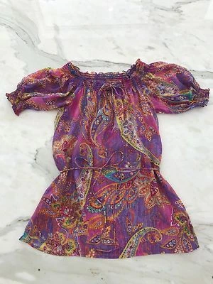 RALPH LAUREN PAISLEY 金色螺纹上衣,尺寸小号,全新无标签! — 第 1/4 张图片