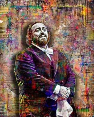 Luciano Pavarotti 18x24in Poster 2 Luciano Pavarotti Opera Tribute Free Shipping - Image 1 of 4