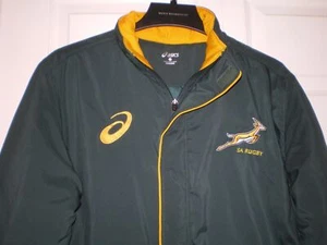 RARE Asics South Africa SA Rugby Olympic Green Jacket L Lg - Imagen 1 de 7