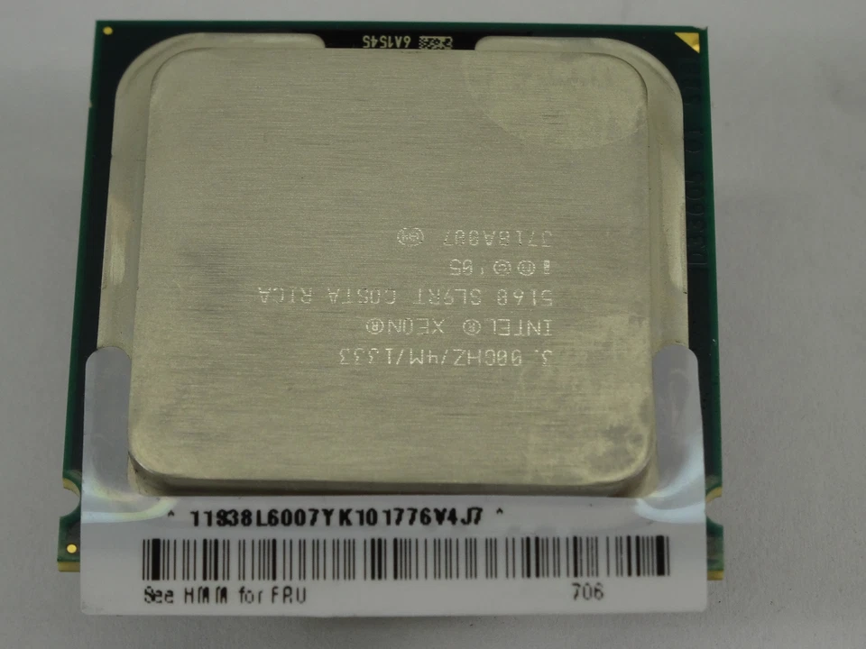 INTEL XEON DUAL CORE 3GHZ 5160 133MHZ SL9RT - Image 1 of 1
