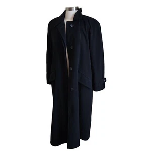 Regent Park Womens Trench Coat Long Size 6P Black Long Sleeve Button Front - Picture 1 of 15