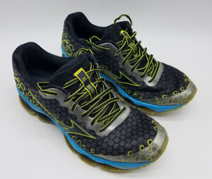 Mizuno Wave Prophecy 3 Men's Running Shoes Size 8.5 Gray Blue Lime Green