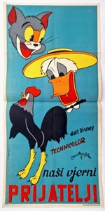 DONALD DUCK WALT DISNEY 1956 RARO POSTER FILM YUGO DONALD DUCK - Foto 1 di 2